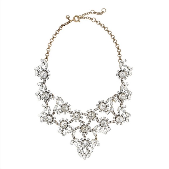 Rare ✨ J. Crew Crystal Flower Bib Necklace - Picture 3 of 4